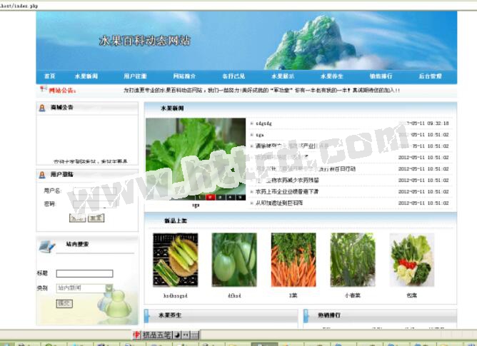 php030蔬菜水果百科健康养生减肥动态网站计算机毕业设计